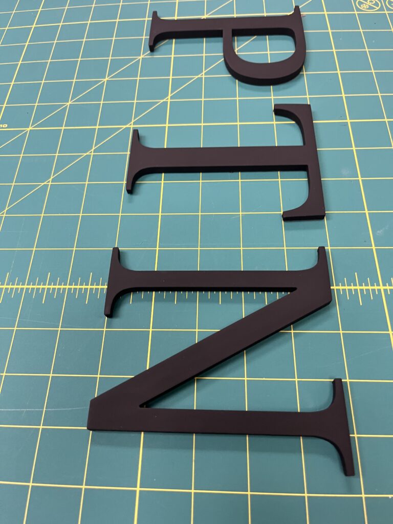 Custom signage design and production example