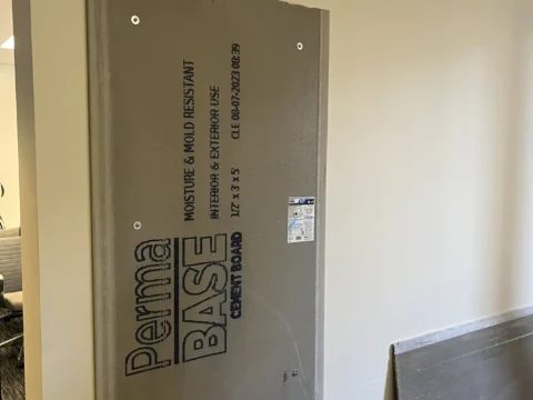 Metal donor recognition panel installed on an interior wall
