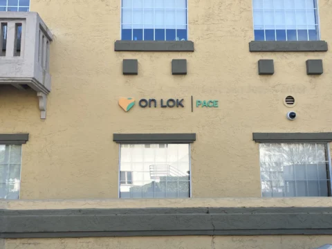 On Lok PACE dimensional letters installed on an exterior wall